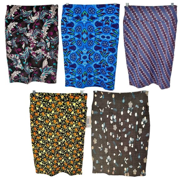 LuLaRoe Cassie Bundle of 5 Womens M Skirts Pencil Multicolor NWT - Picture 1 of 16